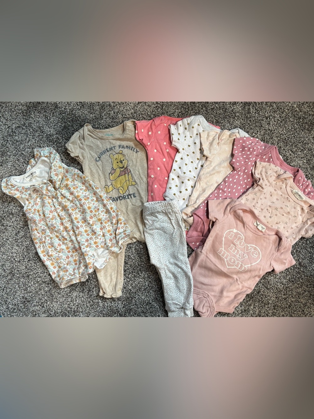 Girls Mixed Baby Onesie & Romper Lot in Pink, Cream, Beige